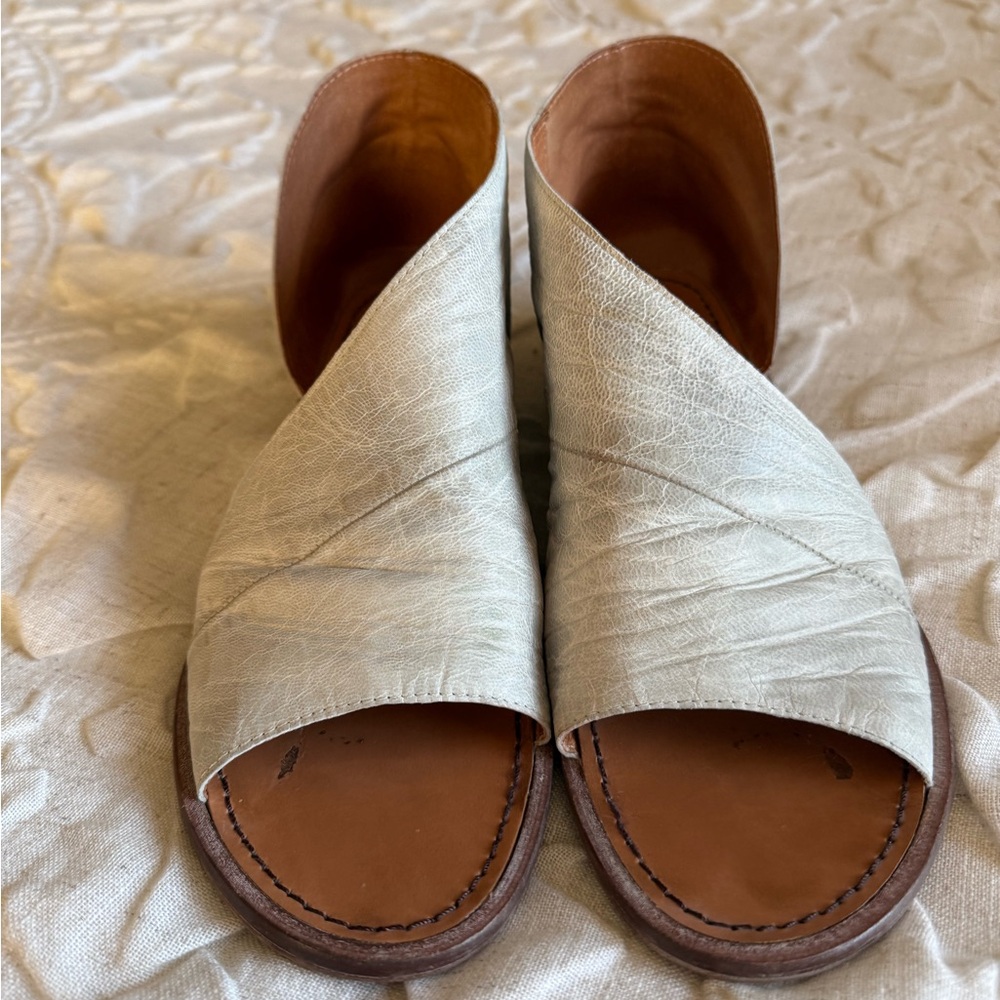 Free People Mont Blanc Cream Leather Sandals